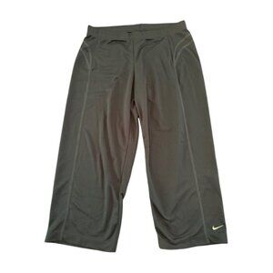 Nike NWT Dri-Fit Navy Blue Wide Leg Cropped Workout Pants Capri Y2K Size Small